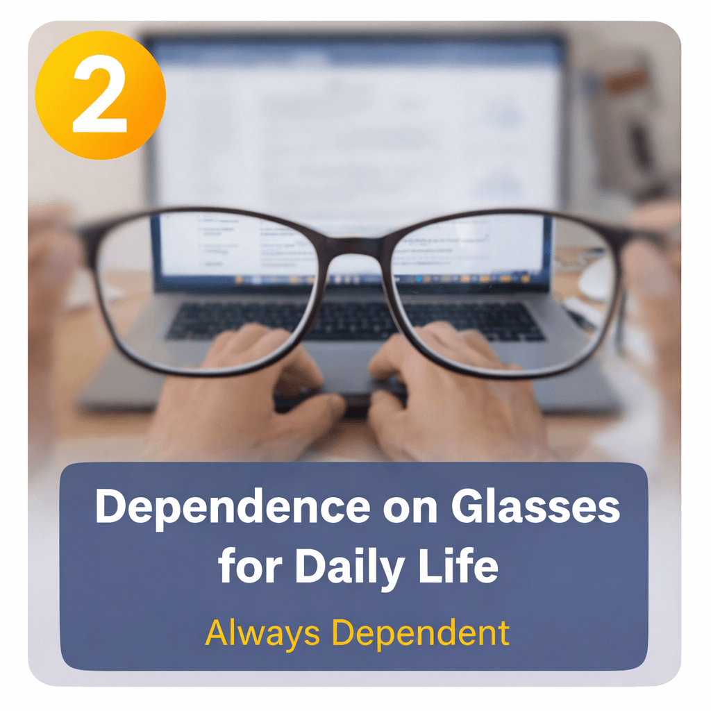 Dependence on glasses in daily life